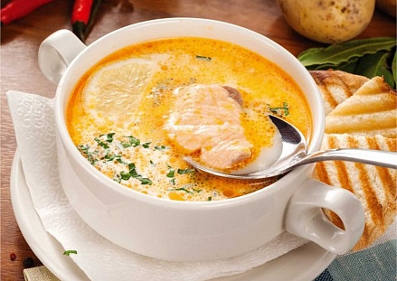 Сырный суп с горбушей