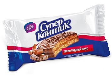 Печенье-сэндвич 'Супер Контик' шоколадное 100г купить дёшево в Санкт-Петербурге