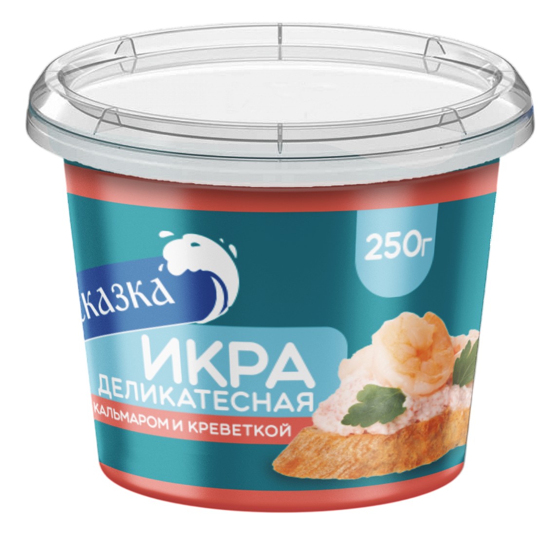 Икра деликатесная 'Сказка' с кальмаром и креветкой пл/б 250г, Европром
