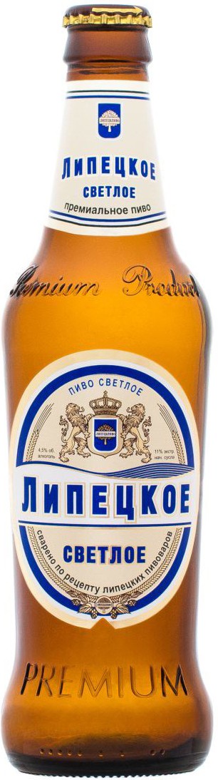 Пиво 'Липецкое' св. фильтр. паст. 4,5% ст/б 0,45л