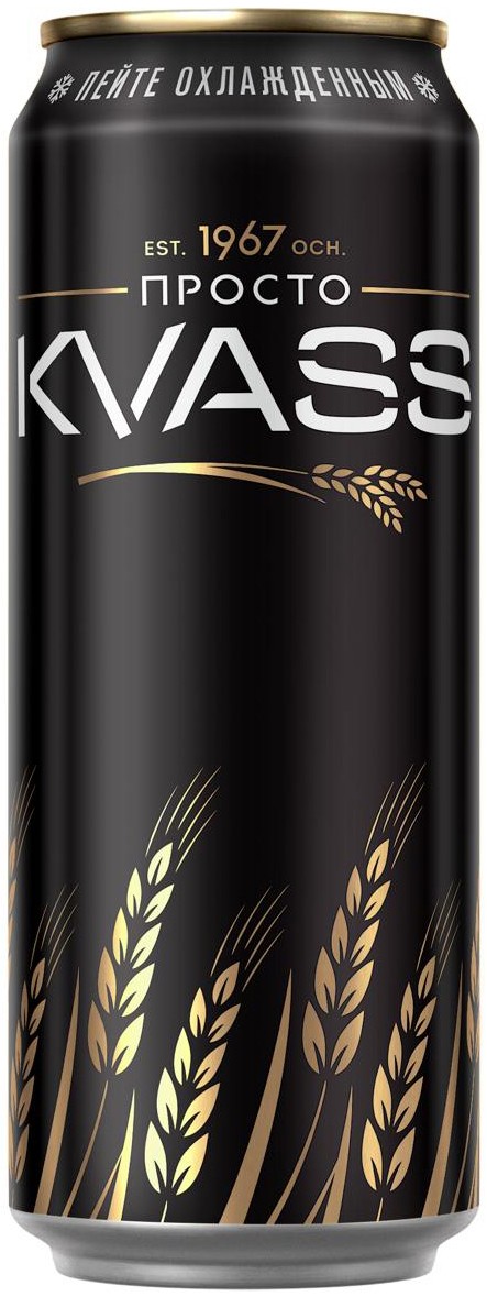 Квас 'Просто Квасс' фильтр. паст. ж/б 0,45л