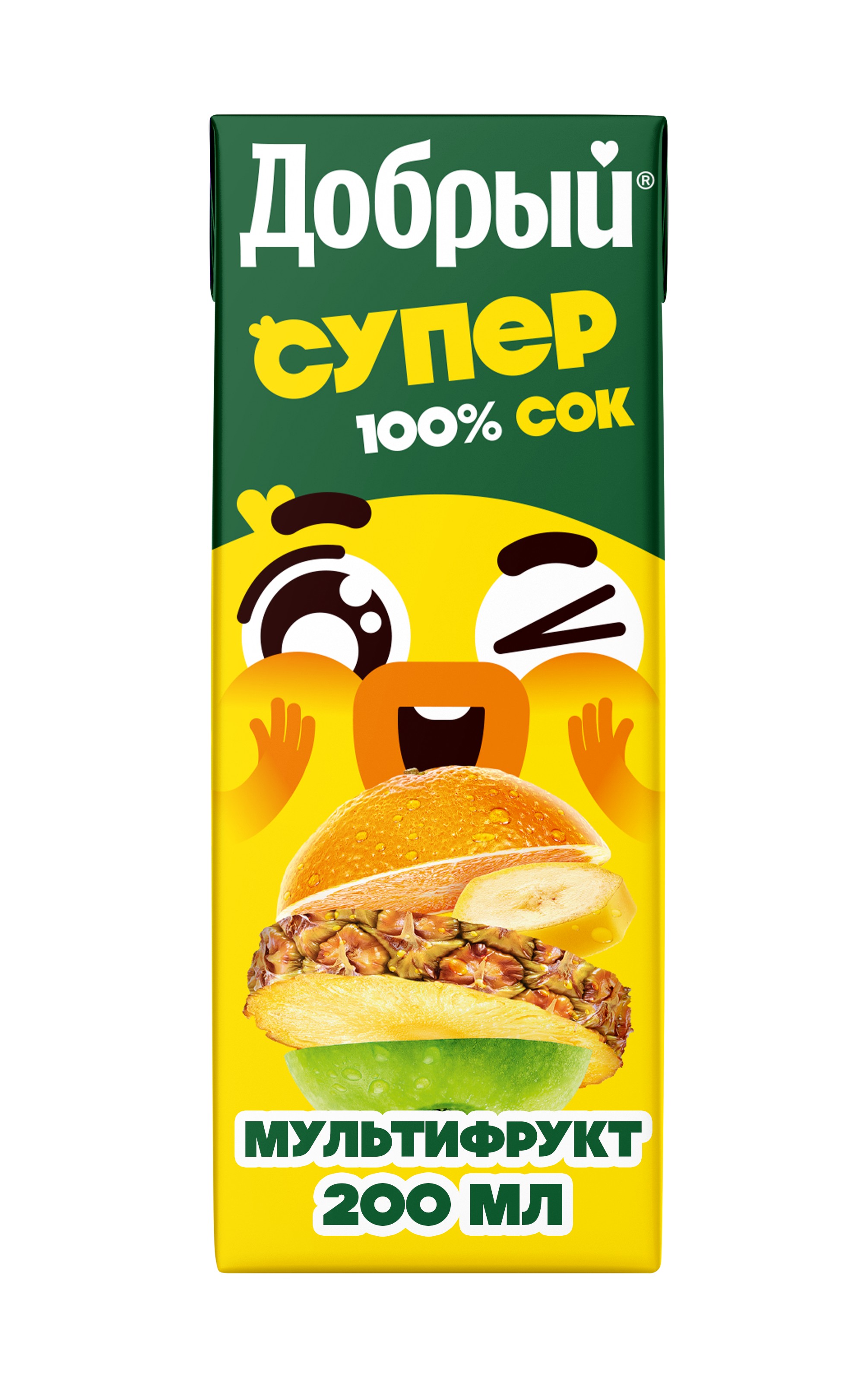 Нектар 'Добрый' Супер Джус мультифрукт т/п 0,2л
