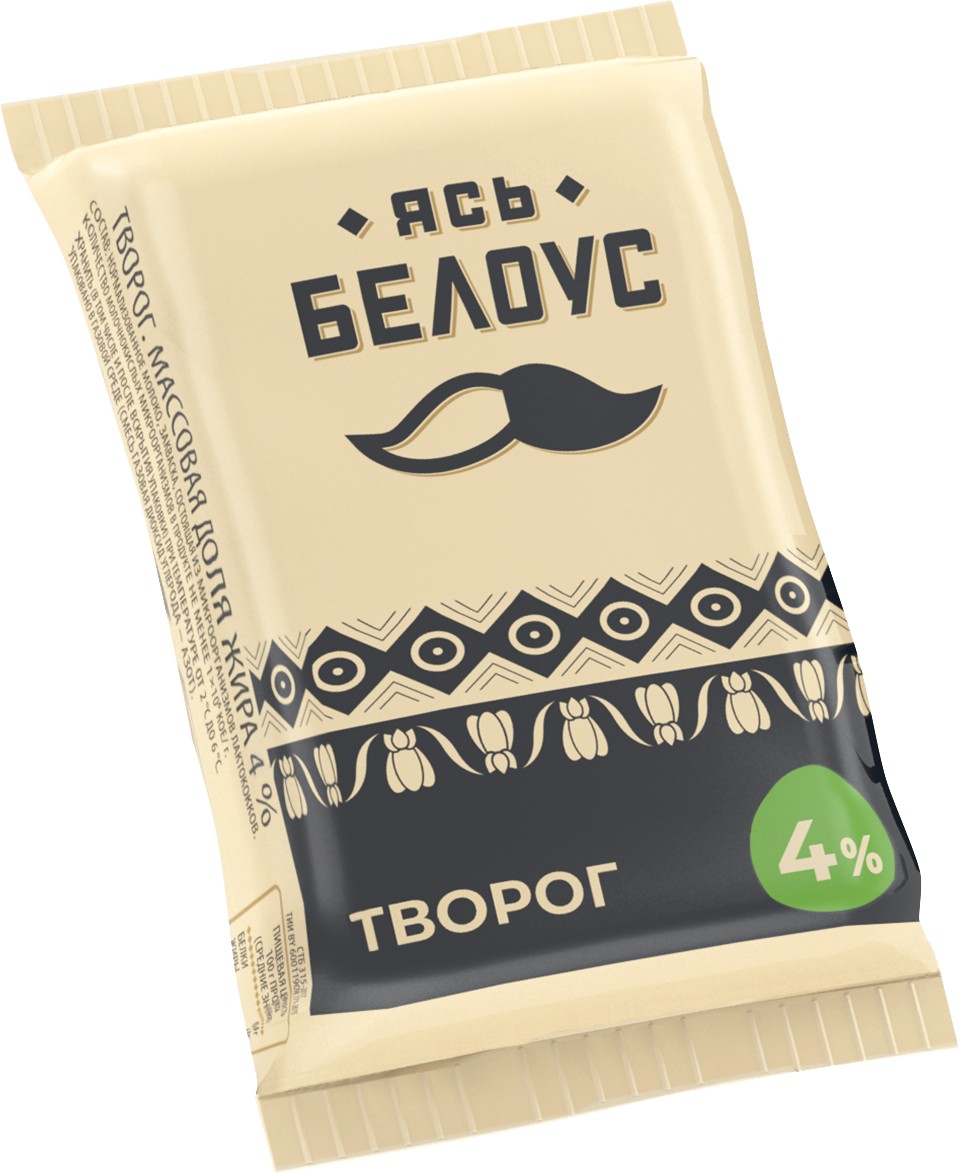Творог 'Ясь Белоус' 4% 200г БЗМЖ, Беларусь