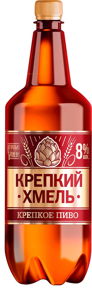 Пиво 'Крепкий Хмель' св. фильтр. паст. 8% пэт 1,3л