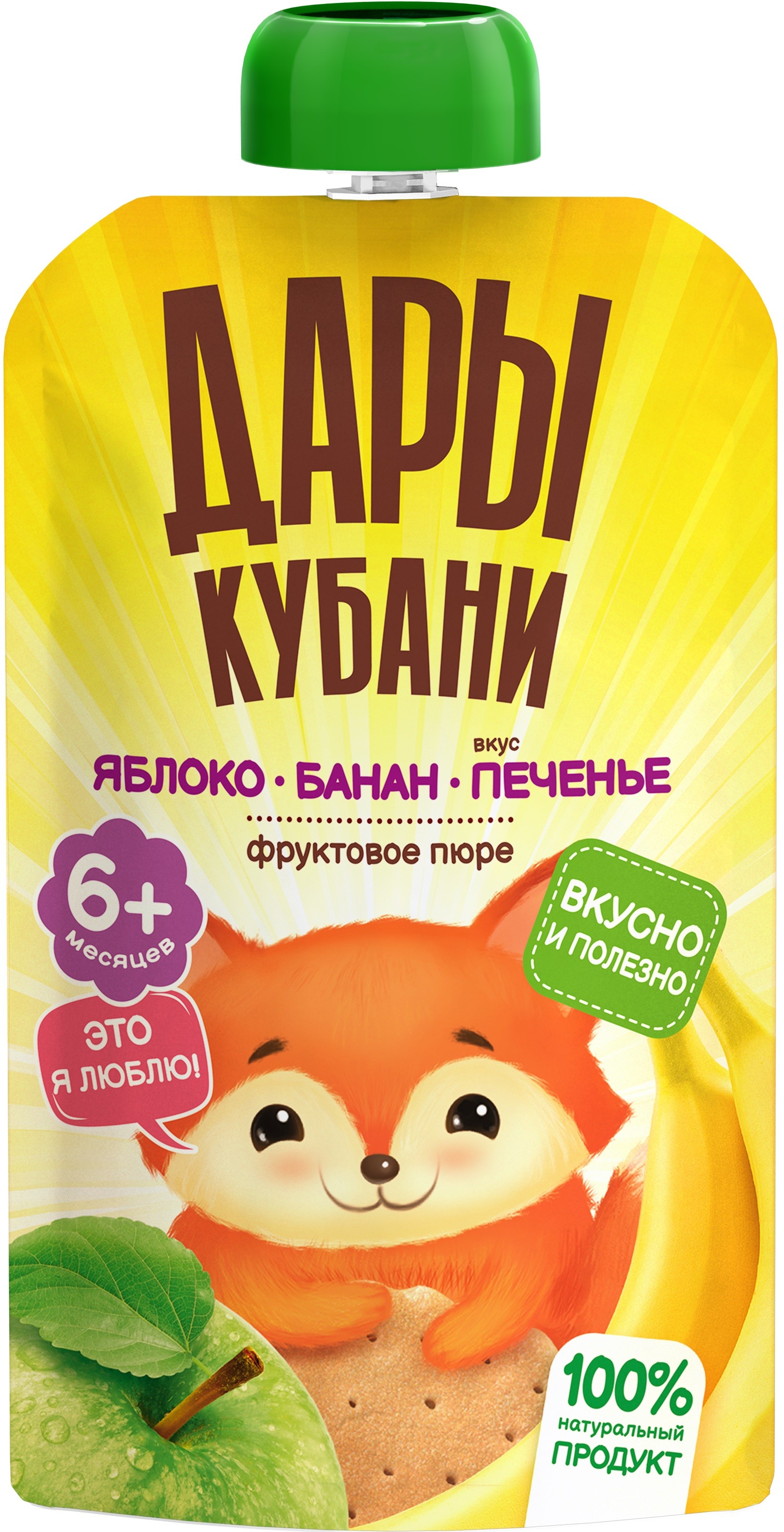 Пюре 'Дары Кубани' яблоко/банан/печенье д/п 90г 