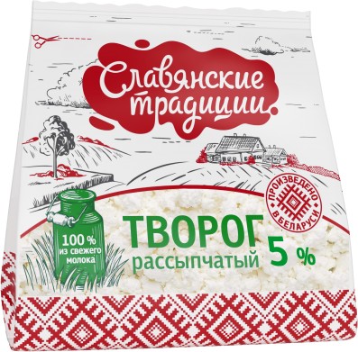Творог 'Славянские Традиции' рассыпч. 5% 350г БЗМЖ Беларусь
