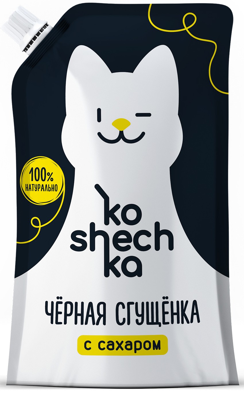 Продукт мол/с сгущ. 'Кошечка' с сахаром чёрная сгущёнка 6% д/п 270г БЗМЖ