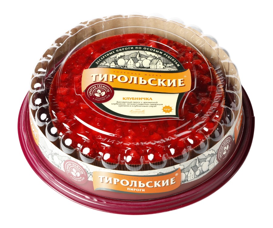 Пирог 'Клубничка' бисквит. 500г, Тирольские