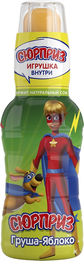 Напиток б/а 'Сюрприз Супергерои' груша/яблоко н/газ пэт 0,28л