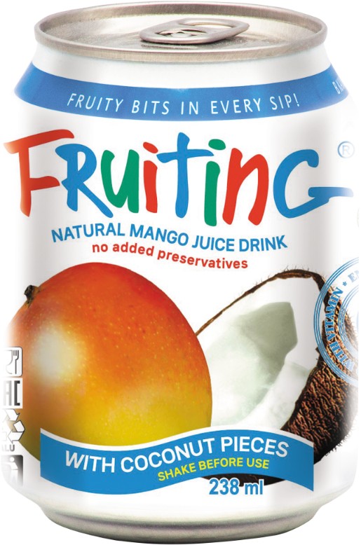 Напиток из сока манго б/а 'Фрутинг' с кус.кокоса ж/б 238мл, Южная Корея