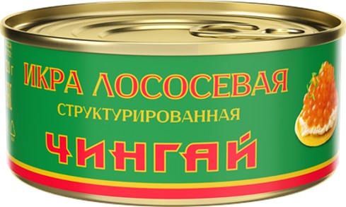 Икра лососевая 'Чингай' структурированная ж/б 120г