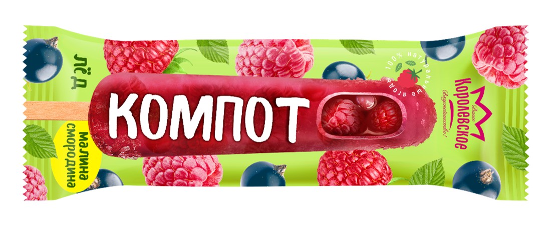 Лед фруктовый 'Королевское Вкуснейшество' малина/смородина 60г