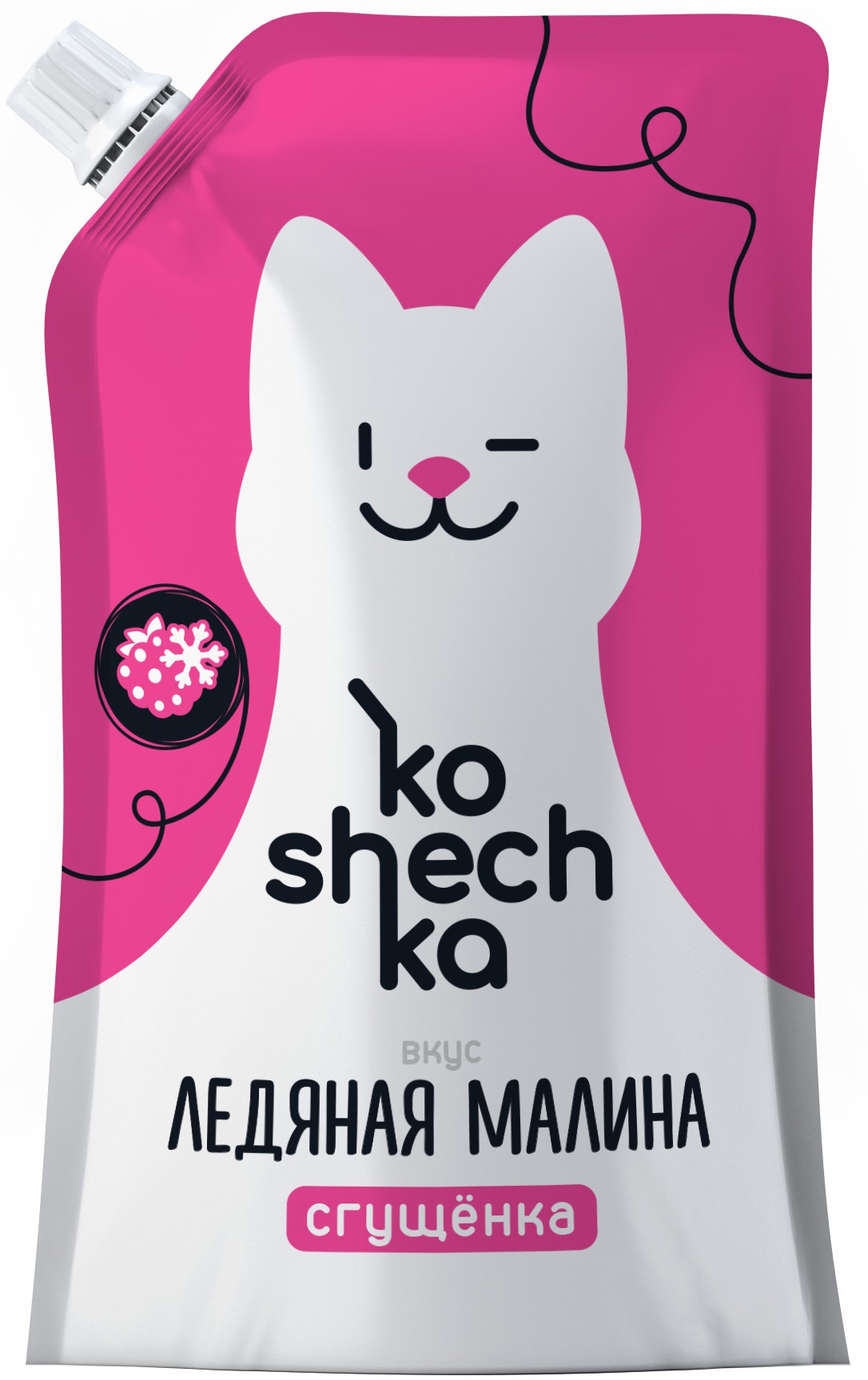Продукт мол/с сгущ. 'Кошечка' с сахаром со ледяная малина 6% д/п 270г БЗМЖ
