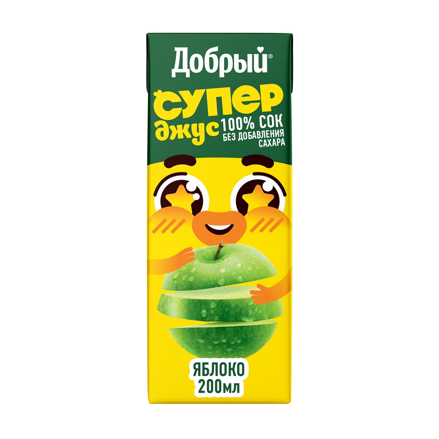 Сок 'Добрый' Супер Джус осв. яблоко т/п 0,2л