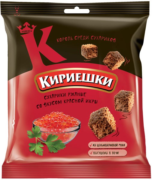 Сухарики 'Кириешки' ржаные красная икра 40г