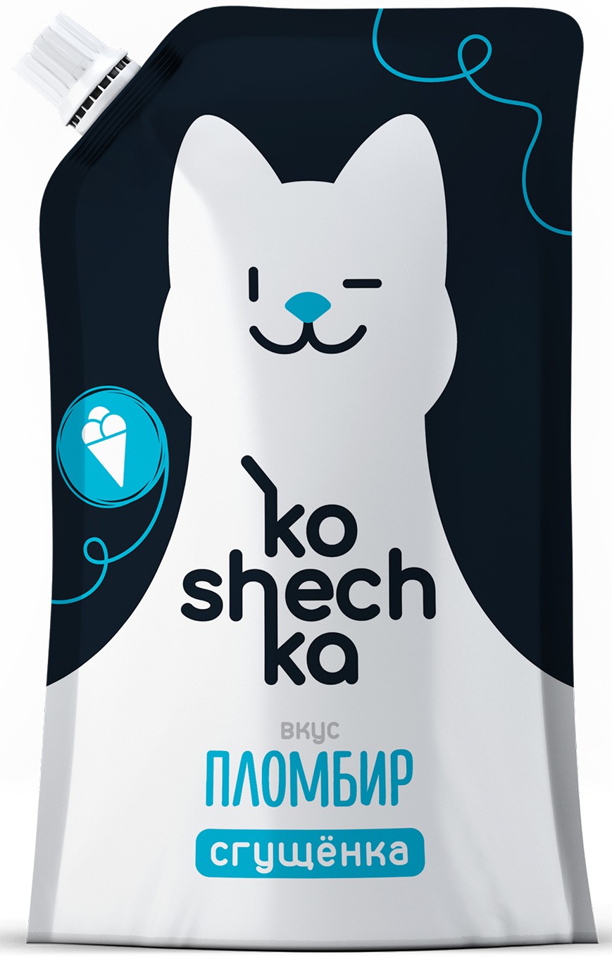 Продукт мол/с сгущ. 'Кошечка' с сахаром со вкусом пломбир 6% д/п 270г БЗМЖ