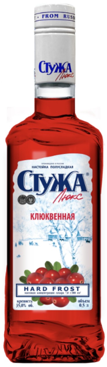 Настойка 'Стужа' Люкс клюквенная сл. 35% 0,5л, Россия