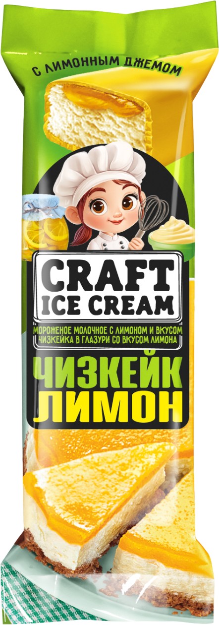 Мороженое 'Крафт' чизкейк лимон батончик 80г БЗМЖ