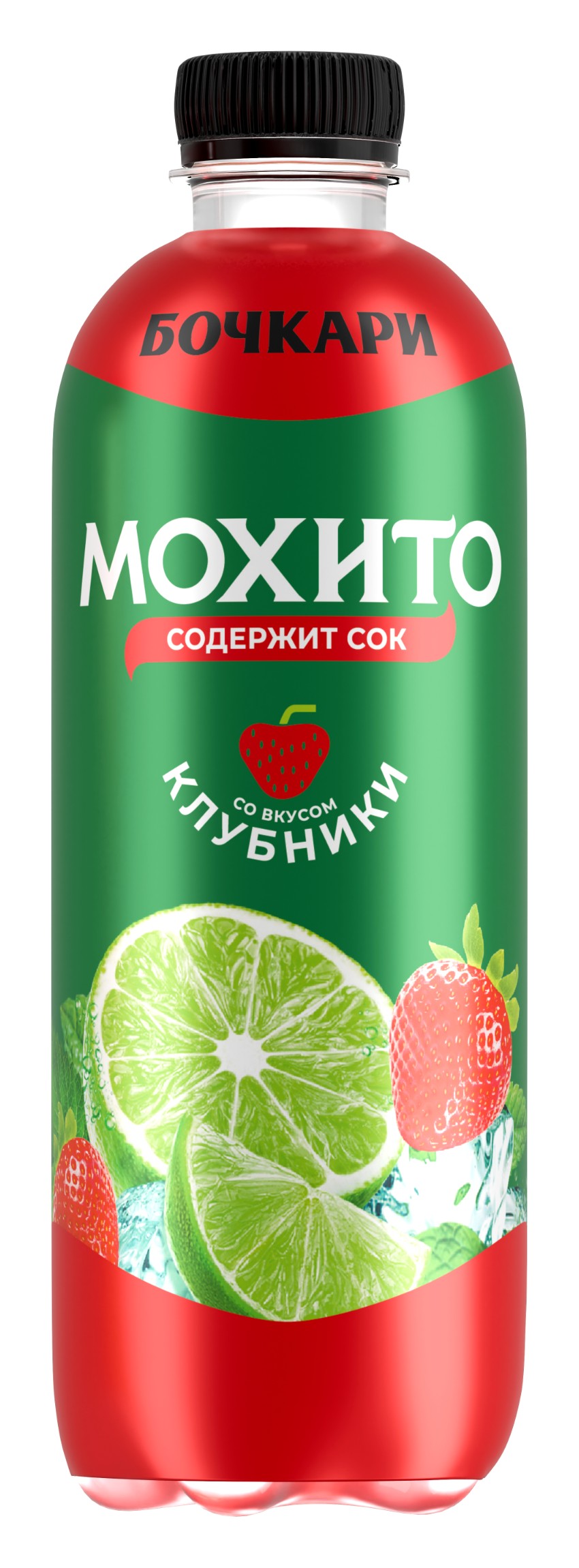 Напиток б/а 'Мохито Бочкари' клубника с/г пэт 0,5л