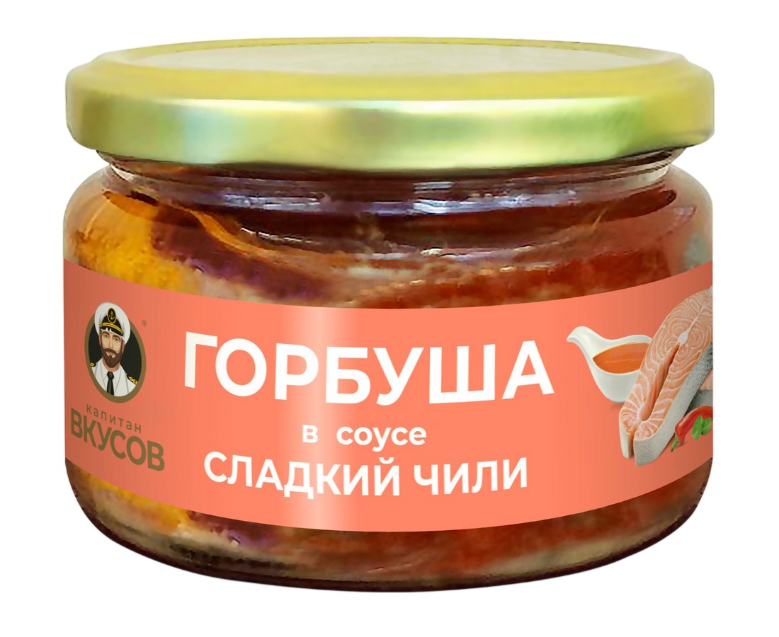 Консервы рыбные горбуша 'Капитан вкусов' в соусе сладкий чили ст/б 200г