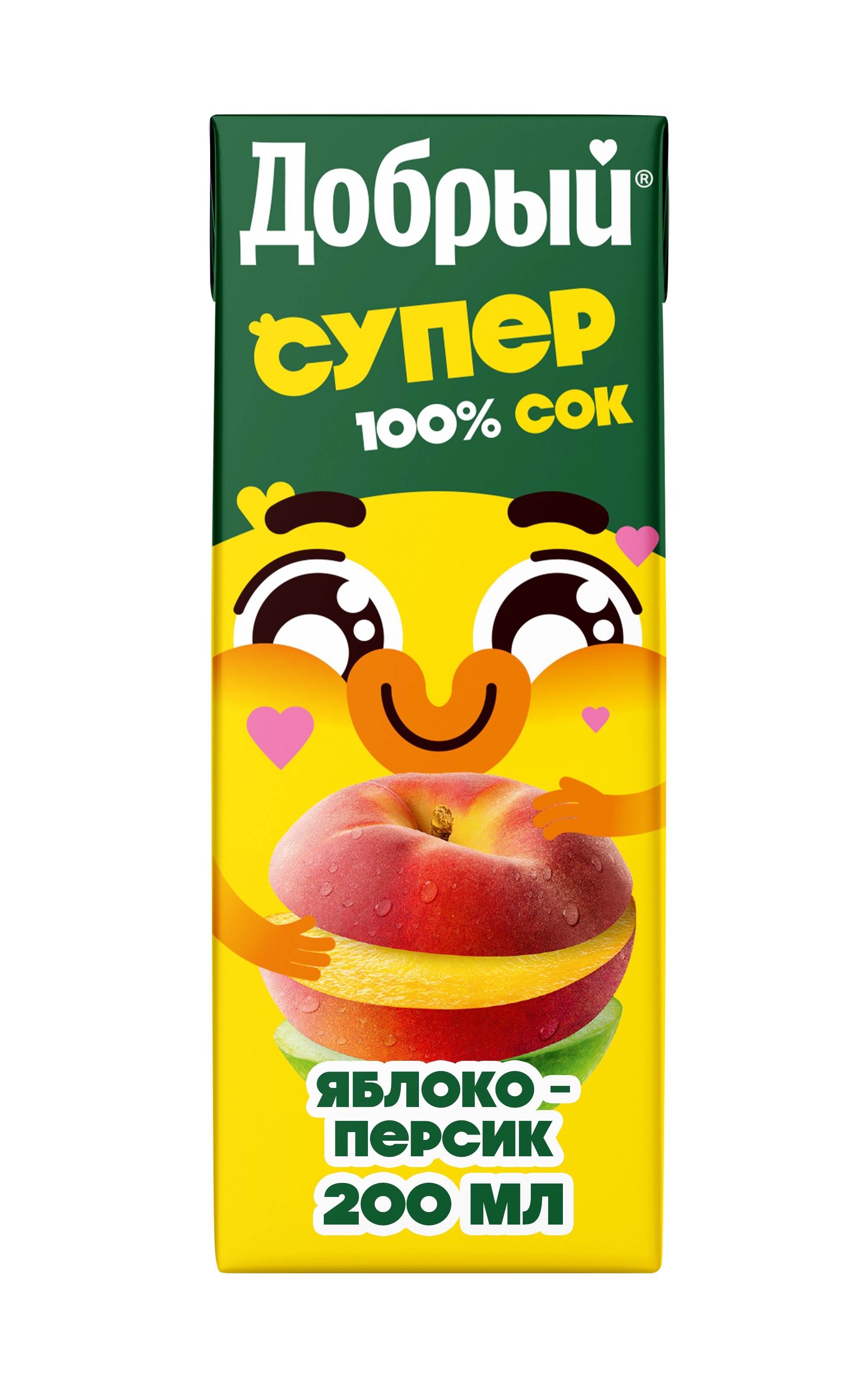 Нектар 'Добрый' Супер Джус яблоко/персик т/п 0,2л