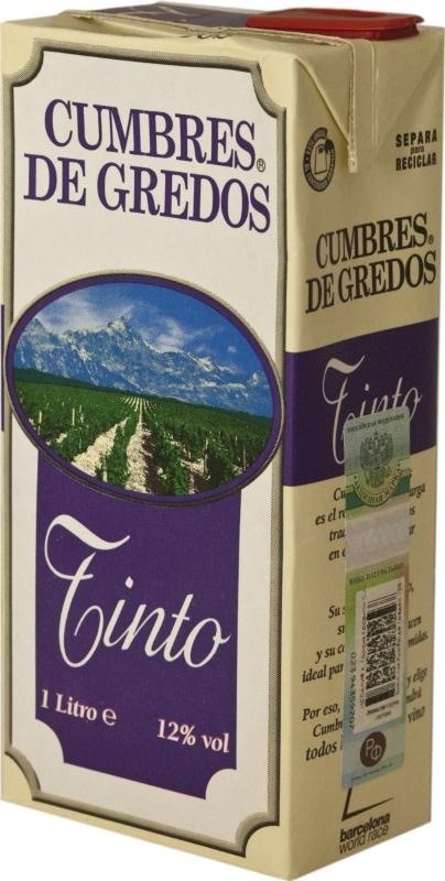 Вино 'Кумбрес де Гредос' стол. красн/п/сл 10,5% т/п 1л, Испания