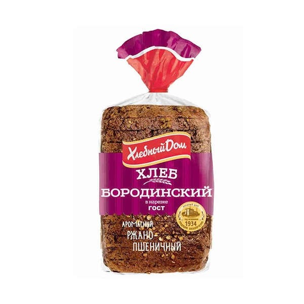 Хлеб 'Бородинский' формовой нарез. 400г, Хлебный дом