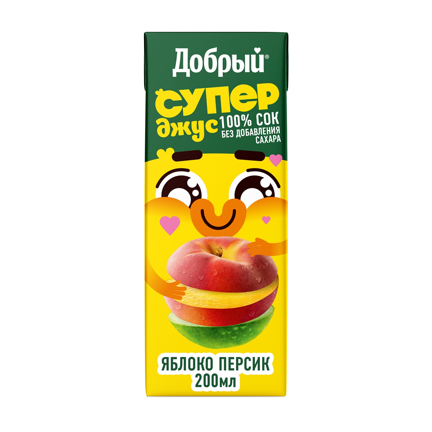 Нектар 'Добрый' Супер Джус яблоко/персик т/п 0,2л