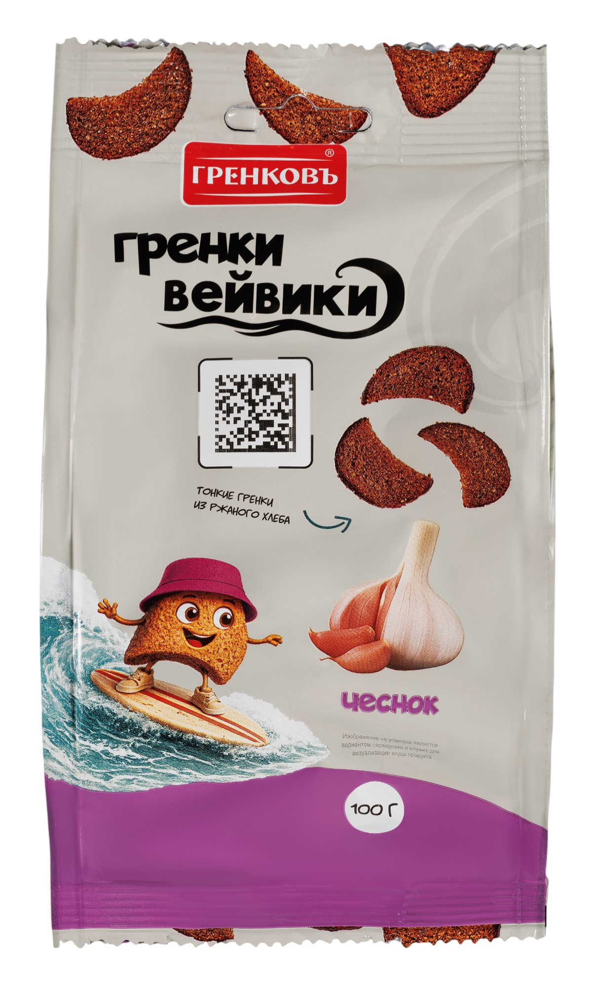 Гренки 'Вейвики' с чесноком 100г, Гренковъ