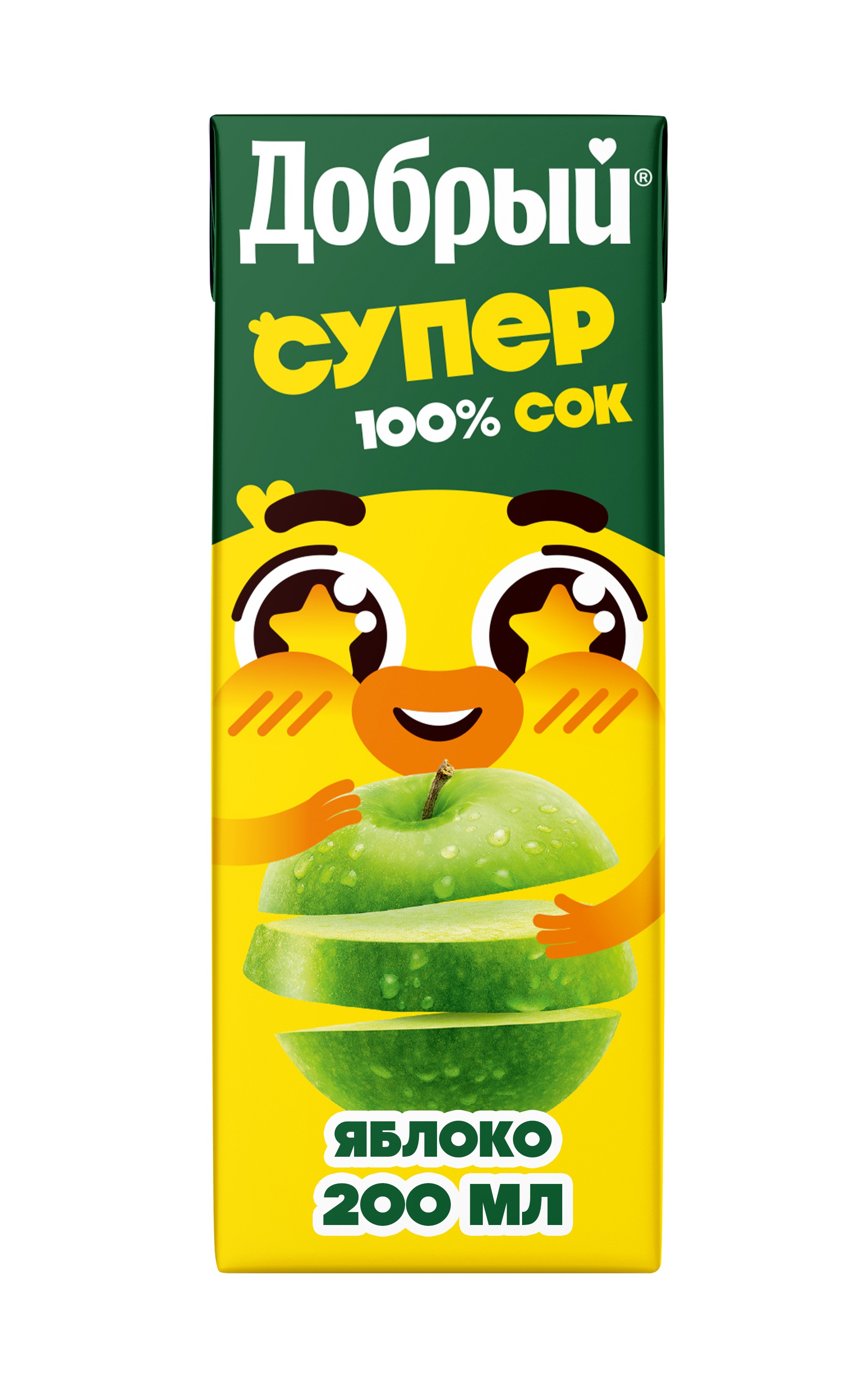 Сок 'Добрый' Супер Джус осв. яблоко т/п 0,2л
