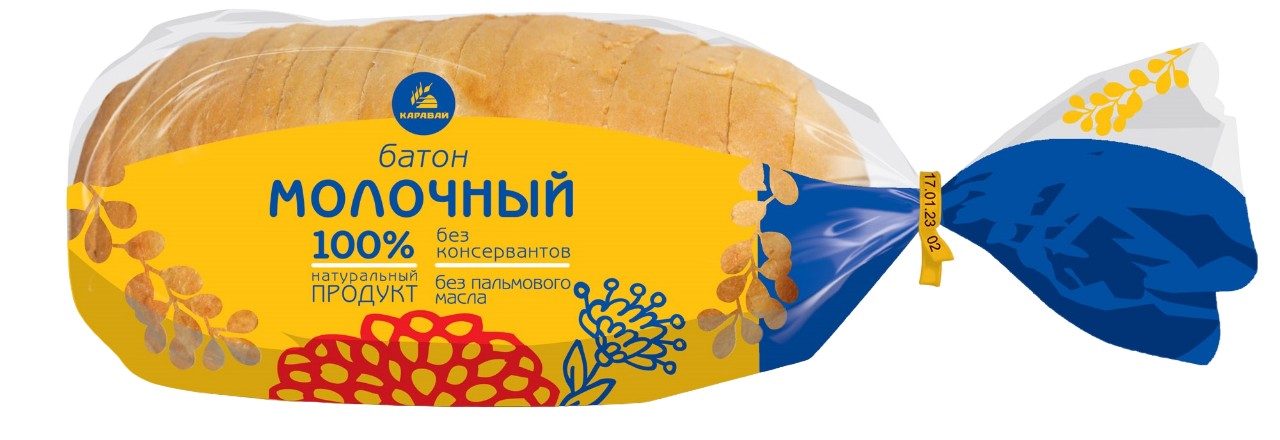 Батон 'Молочный' нарез. в/с 300г, Каравай