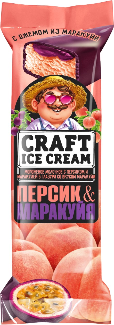 Мороженое 'Крафт' персик/маракуйя батончик 80г БЗМЖ