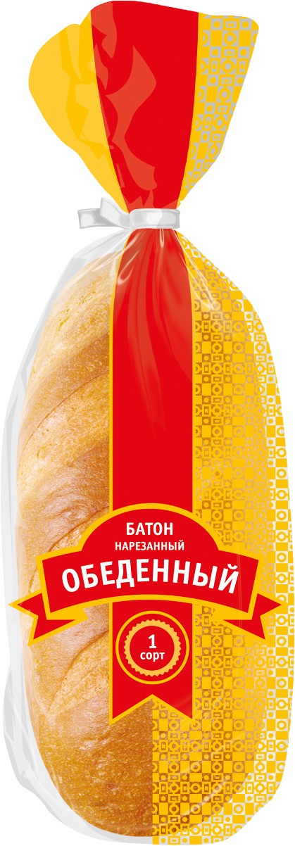 Батон 'Обеденный' из пшен. муки 1с нарез. 300г, Каравай