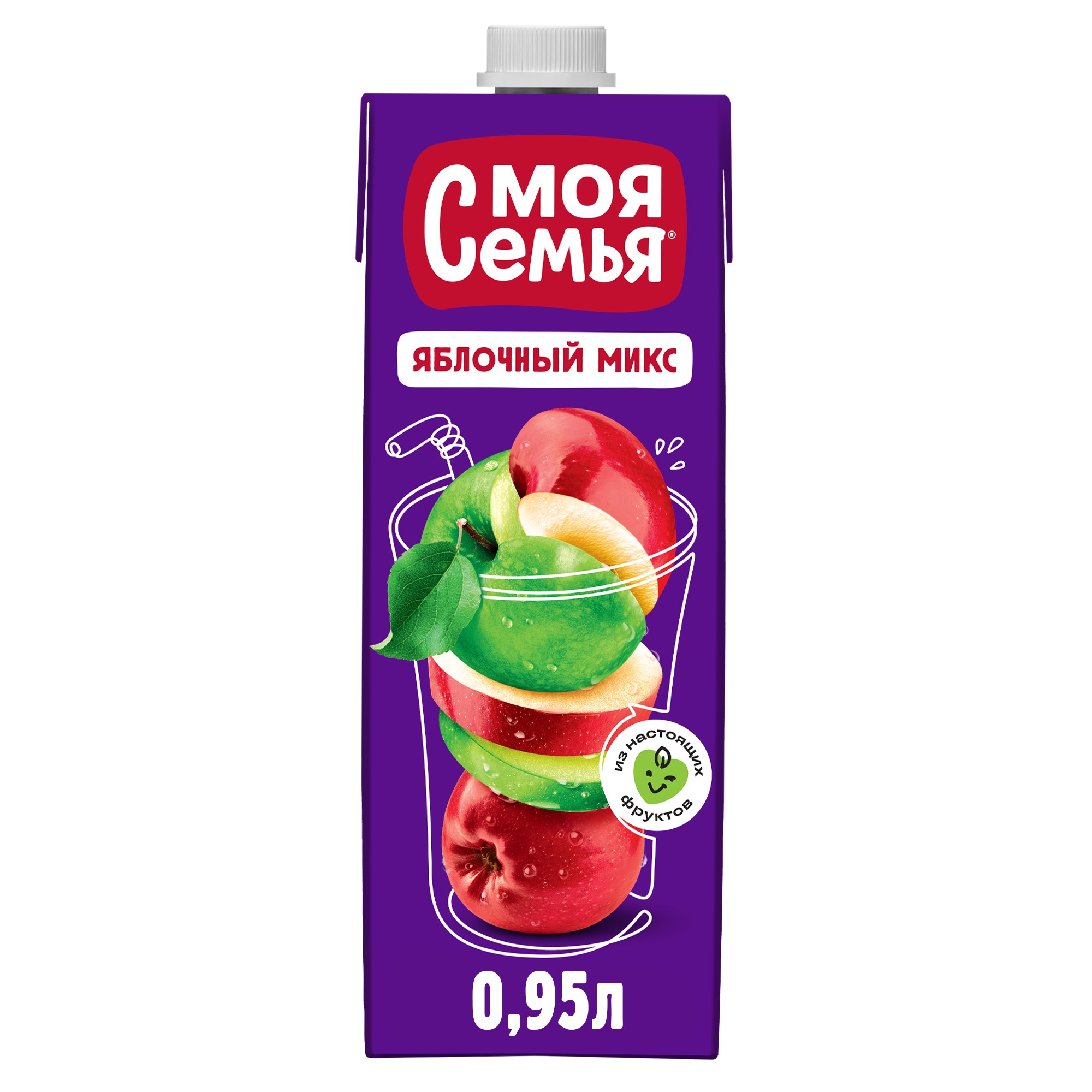 Напиток сокосод. 'Моя Семья' яблочный микс т/п 0,95л