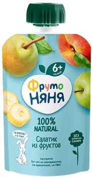 Пюре 'ФрутоНяня' салатик из фруктов 90г