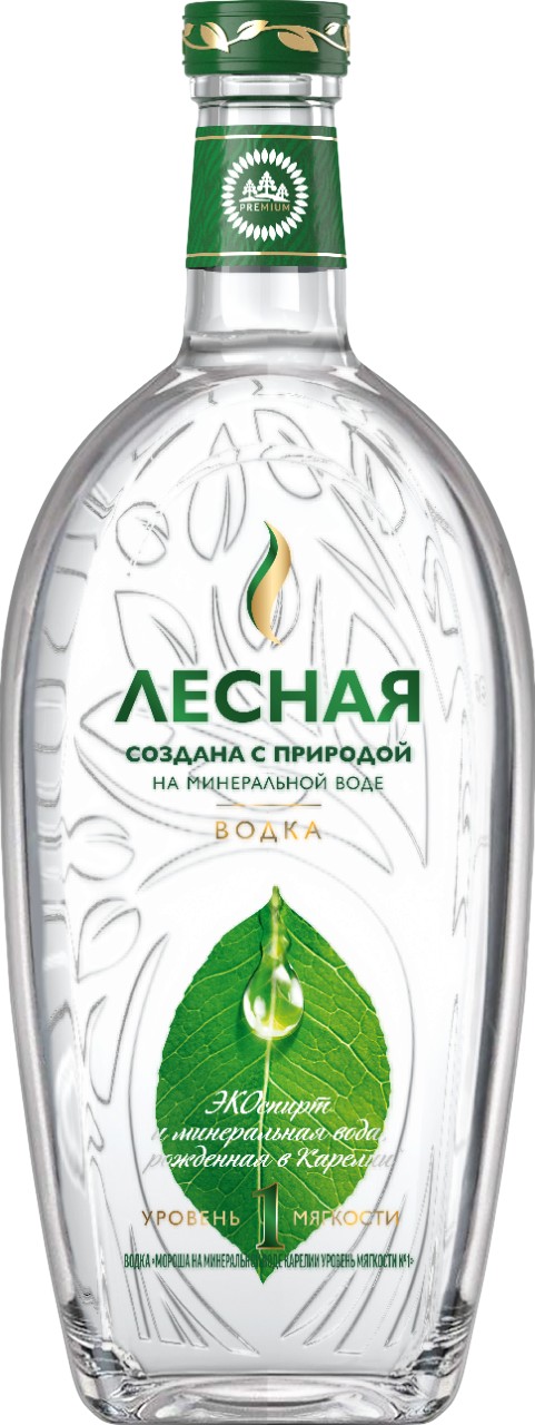 Водка 'Лесная Мороша' Уровень Мягкости №1 40% 0,5л, Россия