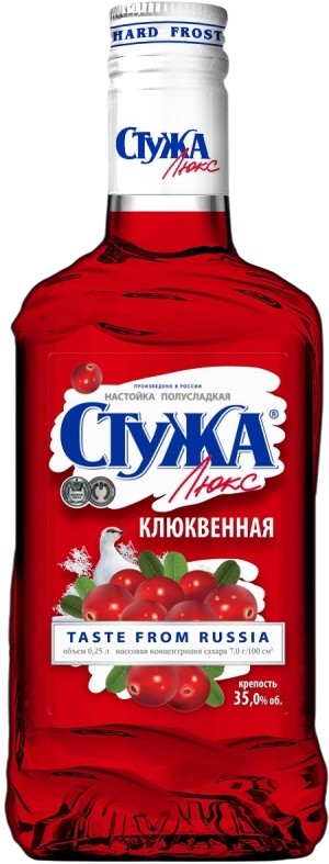 Настойка 'Стужа' Люкс клюквенная сл. 35% 0,25л, Россия