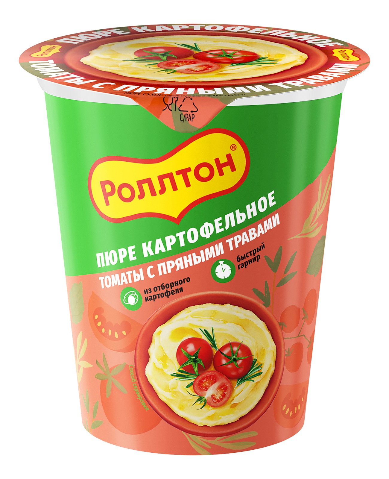 Пюре картофельное 'Роллтон' томаты с пряными травами б/п 55г