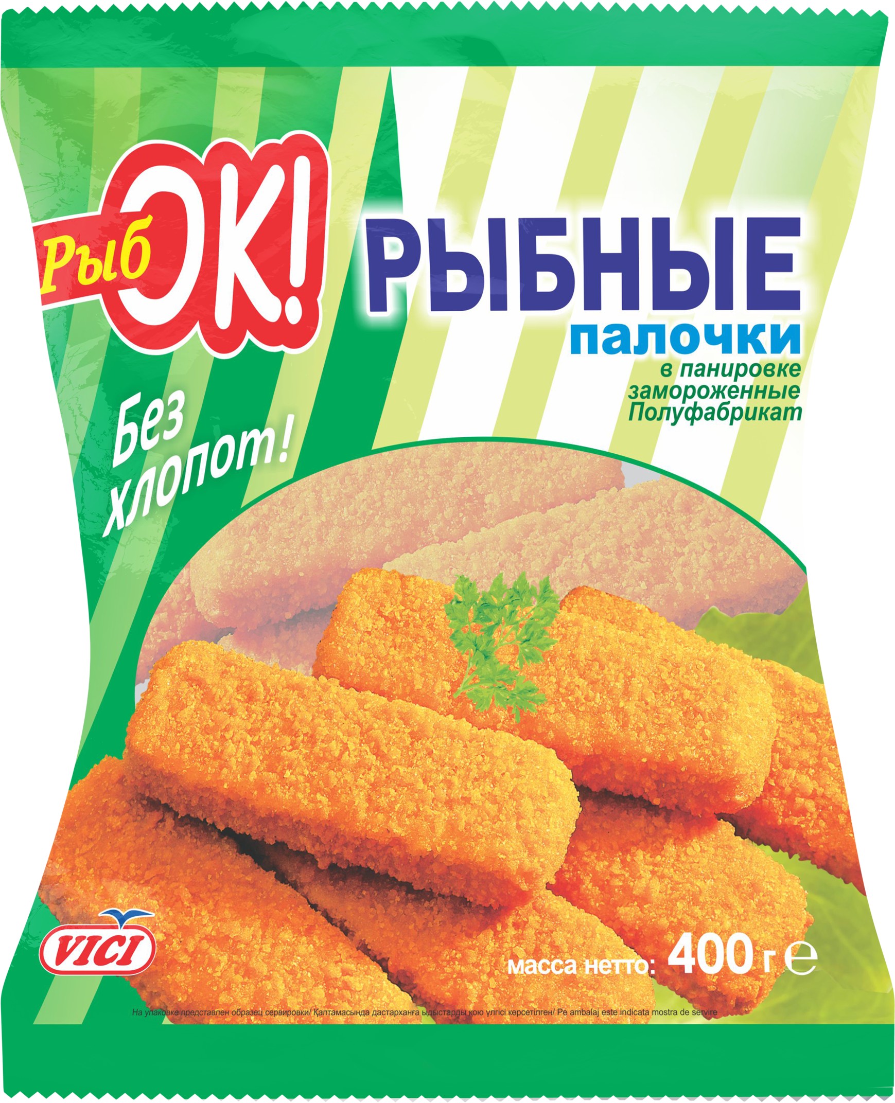 Палочки рыбные 'РыбОК' в панировке зам. 400г