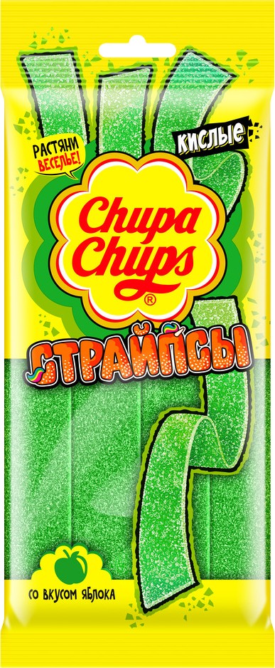 Мармелад 'Чупа-Чупс' кислые страйпсы яблоко 120г