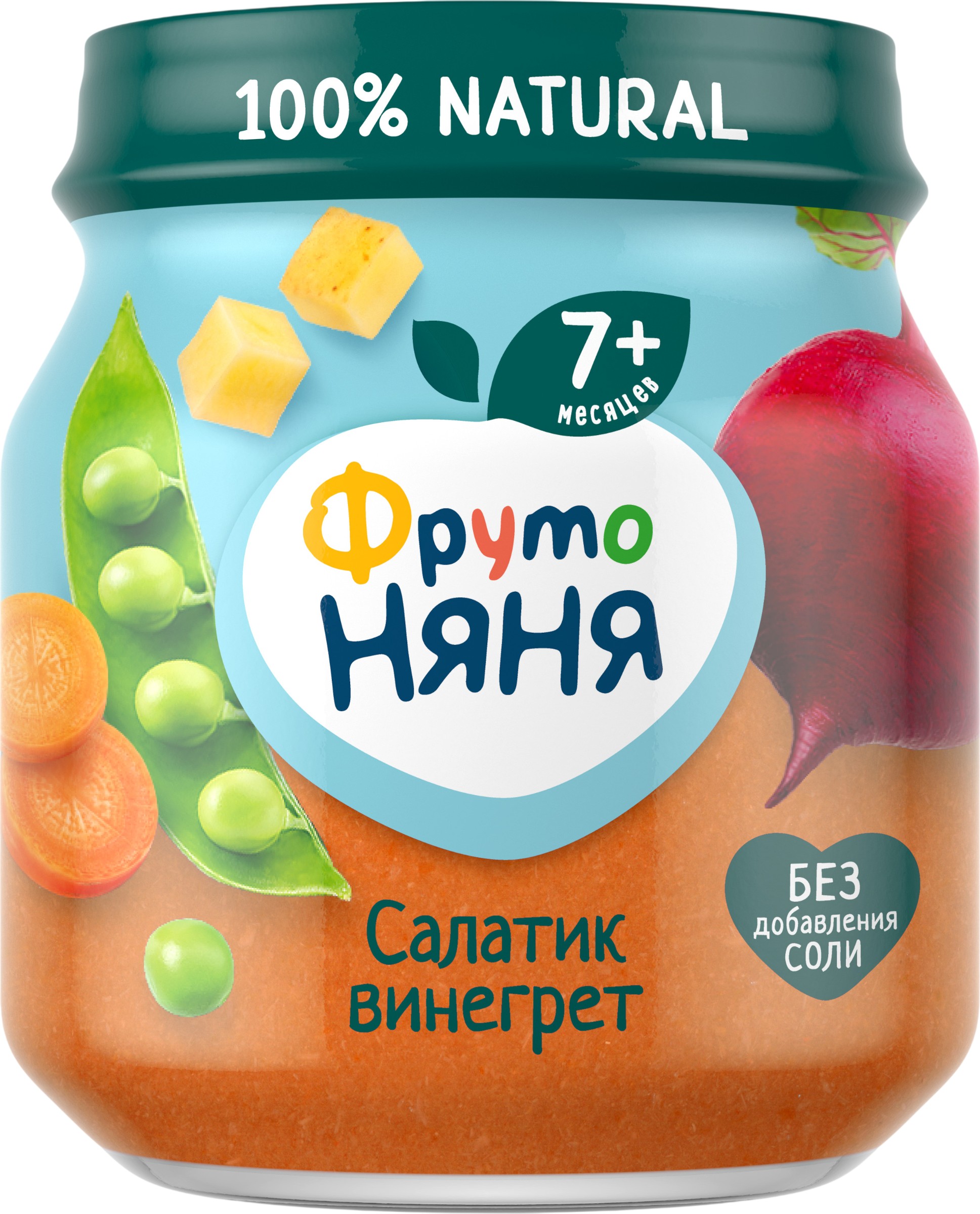Пюре 'ФрутоНяня' салатик винегрет ст/б 110г