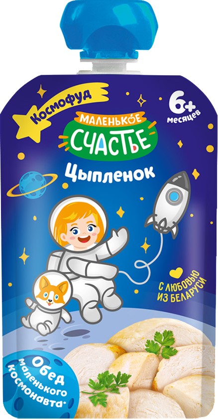 Пюре 'Маленькое счастье' цыпленок д/п 80г, Беларусь