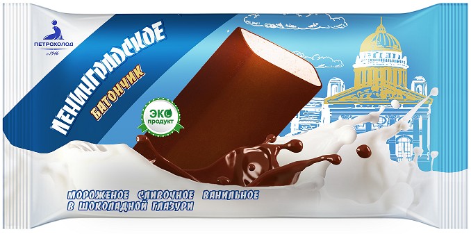 Мороженое 'Ленинградское' ваниль шок.глазурь батончик 80г БЗМЖ 