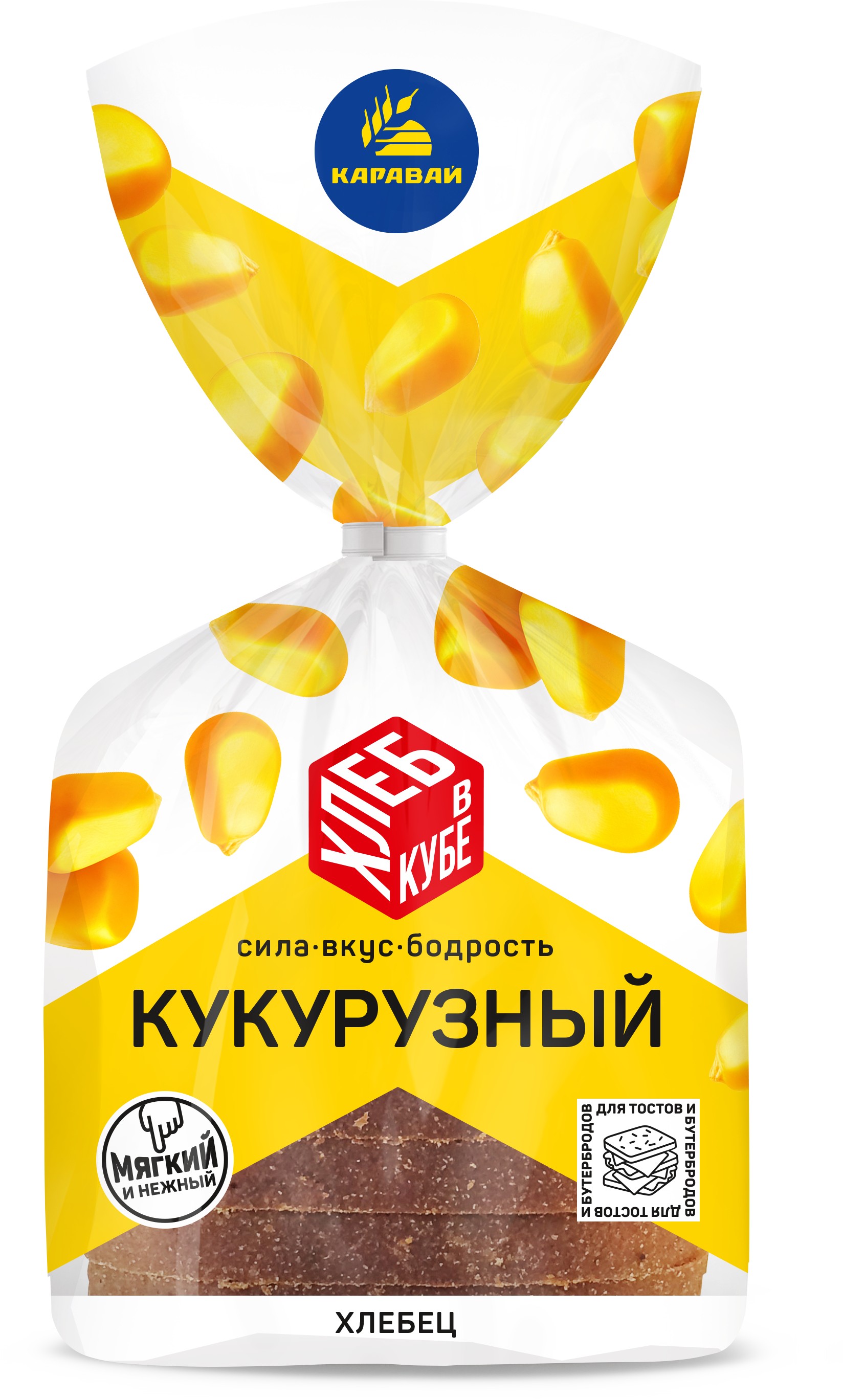 Хлебец 'Кукурузный' нарез. 220г, Каравай