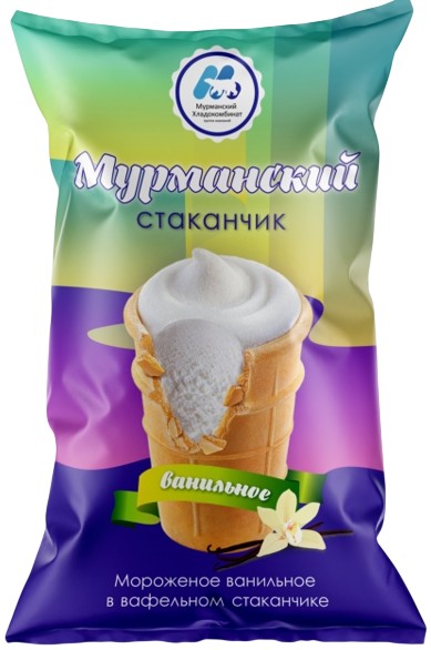 Мороженое 'Мурманский стаканчик' ванильное ваф.ст. 70г СЗМЖ