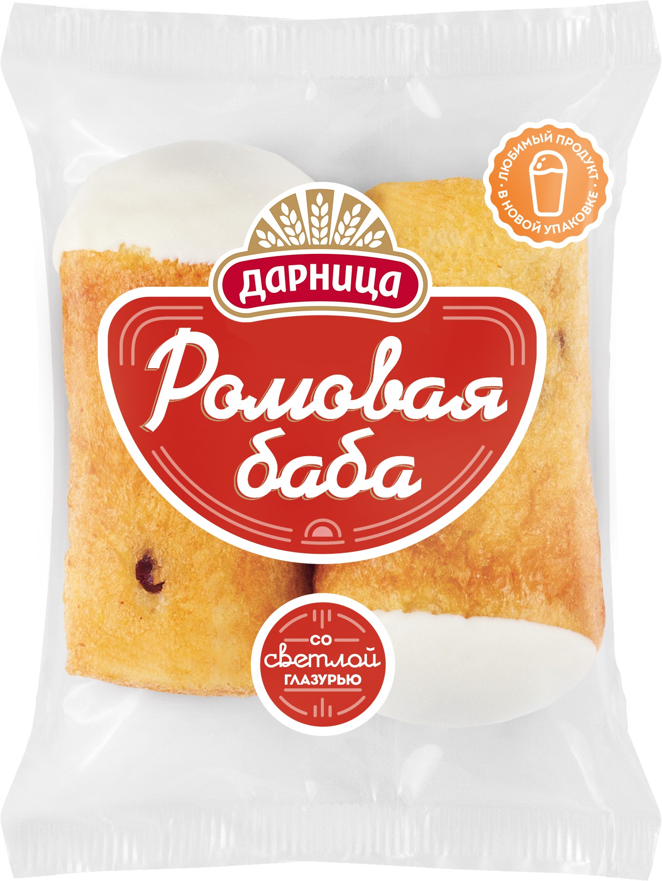Баба ромовая с изюмом и белой глазурью 80г*2шт, Дарница