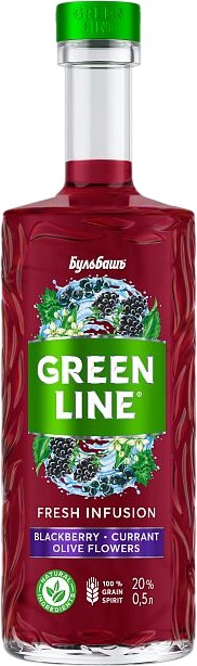 Настойка 'Бульбашъ.Гринлайн' Ежевика-Смородина-Цветы Оливы сл. 20% 0,5л, Беларусь