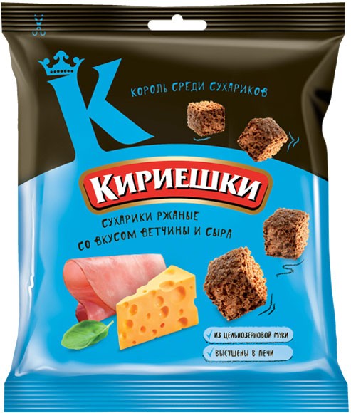 Сухарики 'Кириешки' ржаные ветчина/сыр 40г
