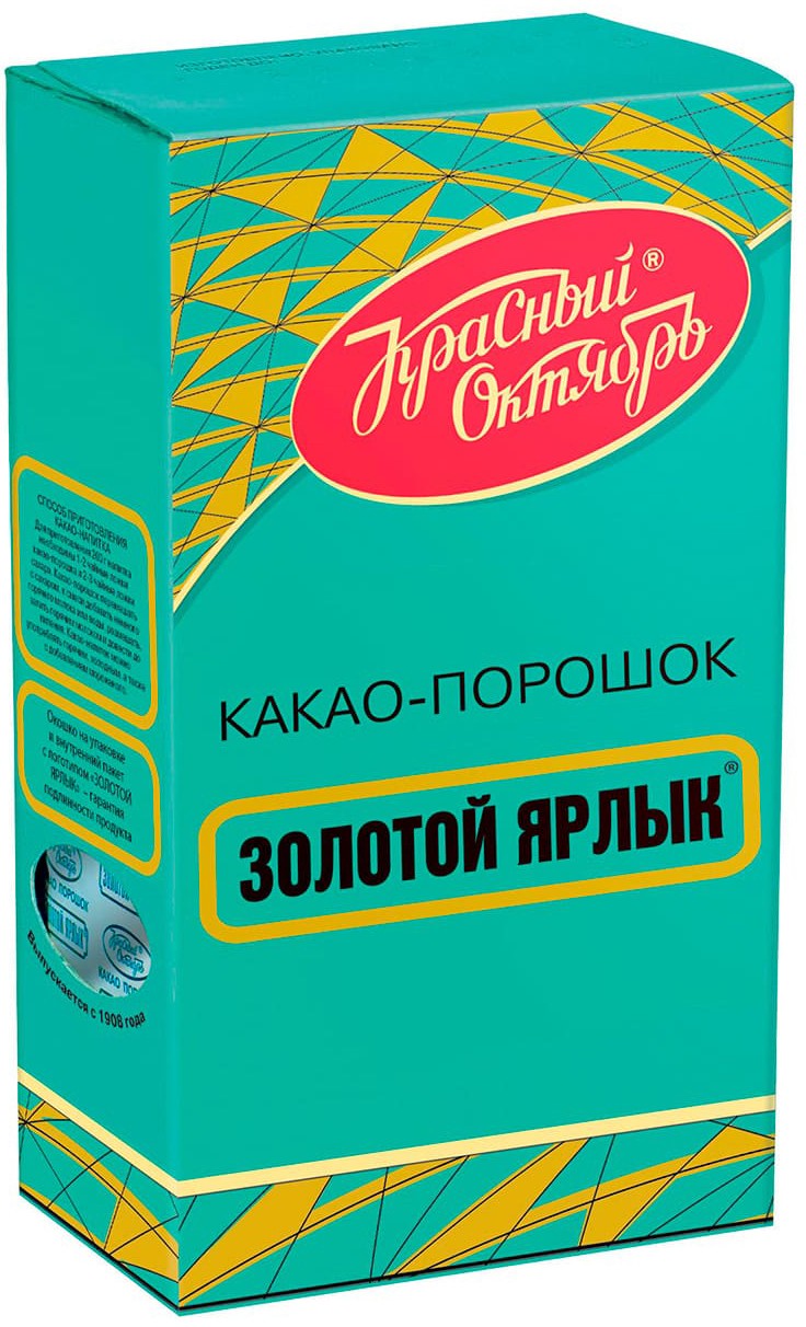 Какао-порошок 'Красный Октябрь' Золотой Ярлык нат. 100г 