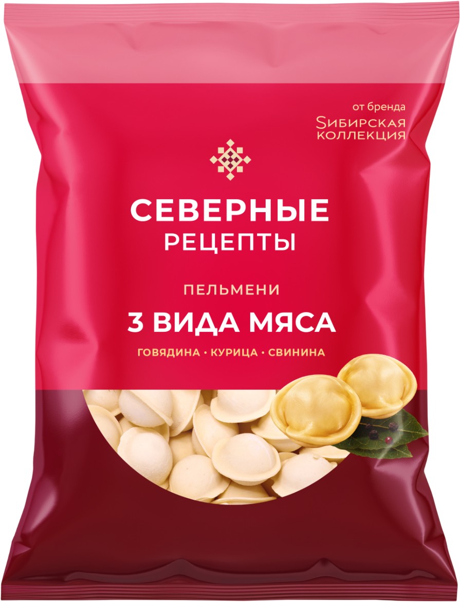 Пельмени 'Сибирская коллекция' 3 вида мяса 700г